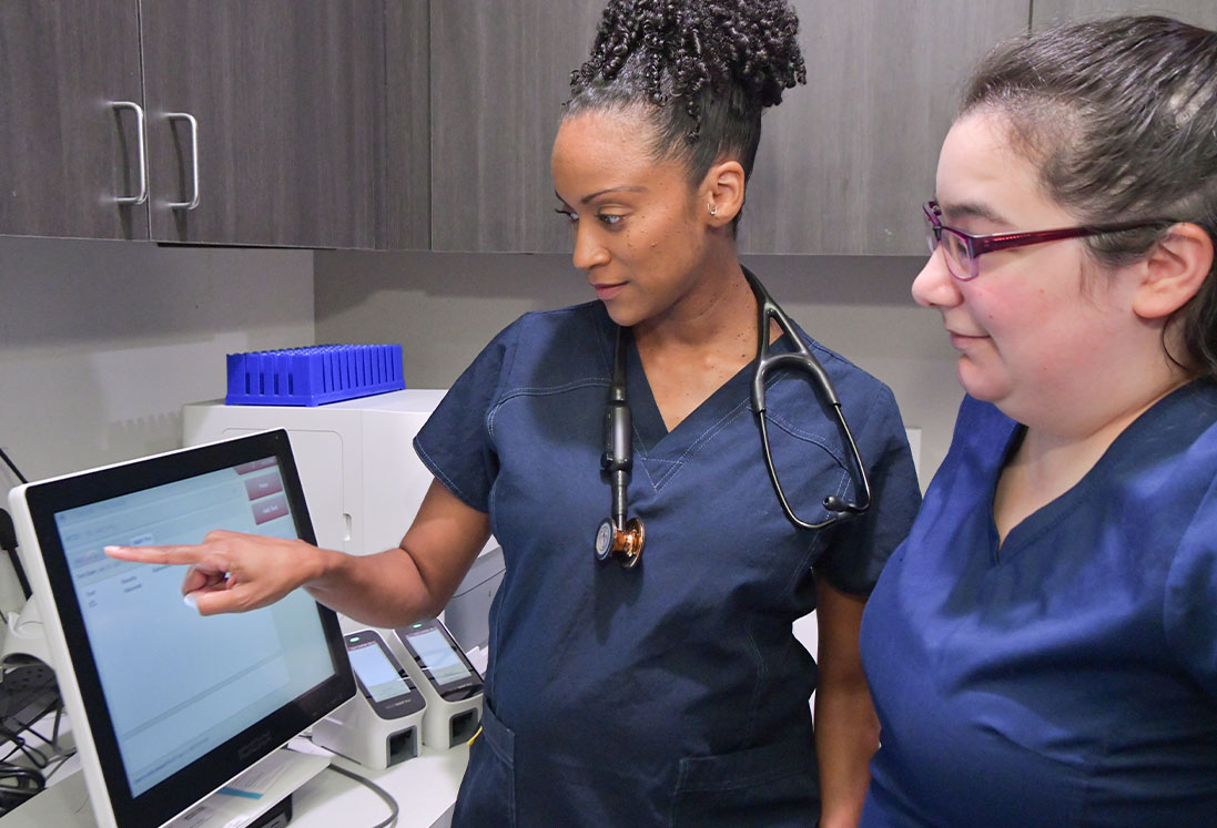 In-house veterinary diagnostic lab at Memorial Villages Animal Hospital for pet health testing
