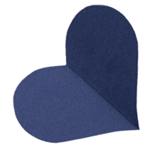 A graphic of two dark blue, textured hearts overlapping each other against a transparent background. The hearts appear soft and velvety, symbolizing pet behavior guidance through compassionate care.