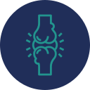 Icon representing psychology or mental health, featuring a simplified silhouette of a head and upper torso with a lightbulb inside, symbolizing ideas or thoughts, all set against a dark blue background.
